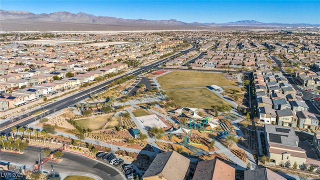 aerial view with a mountain view