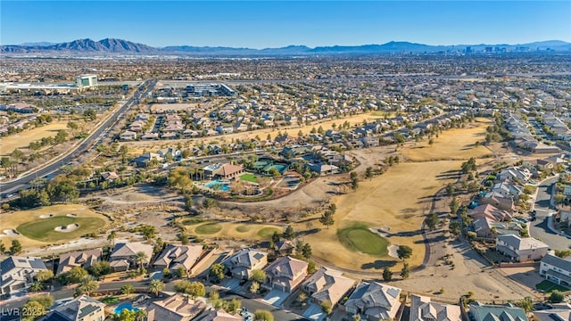 aerial view with a mountain view