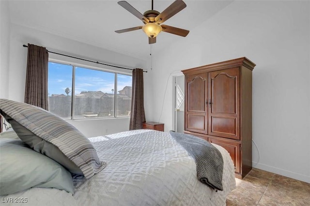 bedroom featuring ceiling fan