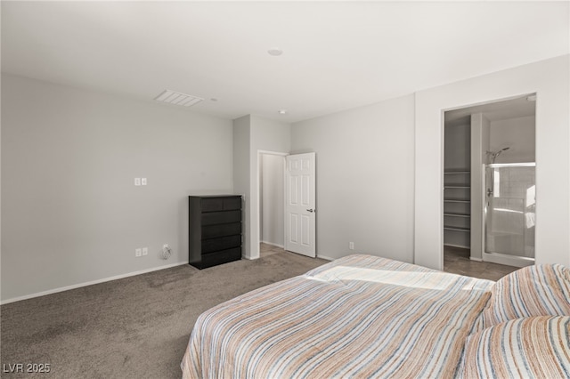 bedroom featuring light colored carpet and a closet