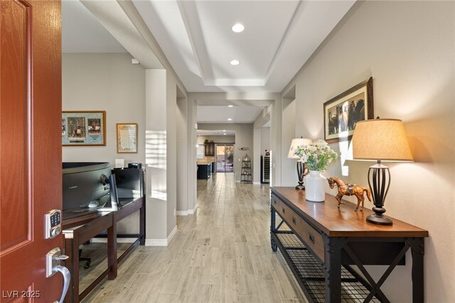 hall featuring hardwood / wood-style floors