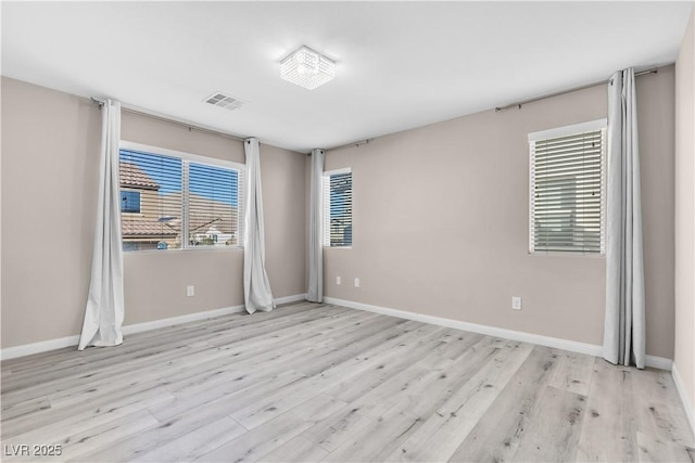 empty room featuring light hardwood / wood-style flooring