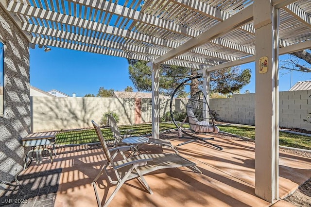 view of patio with a pergola