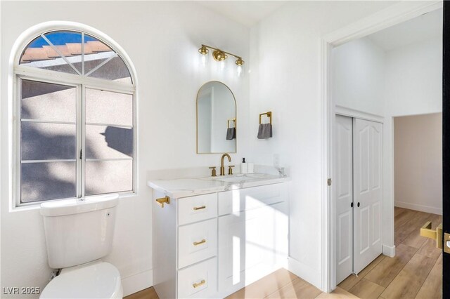 bathroom with toilet and vanity