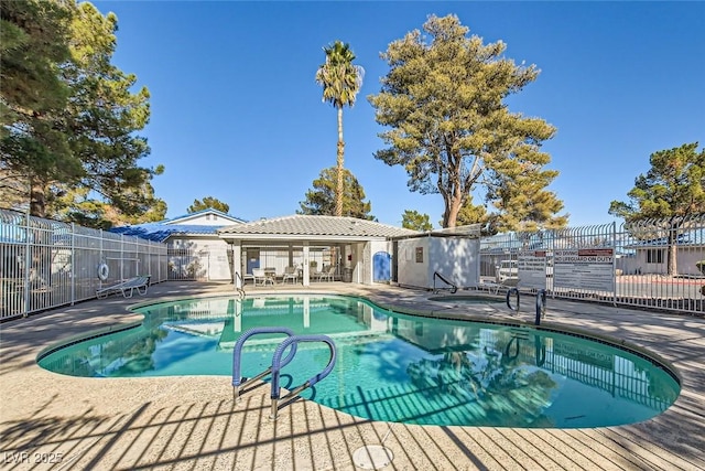 view of pool with a patio area