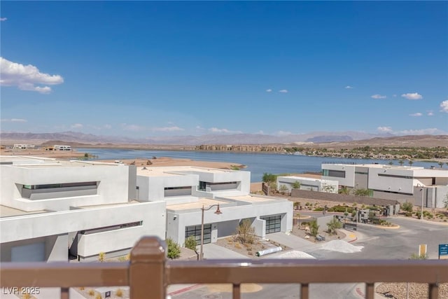 property view of water featuring a mountain view