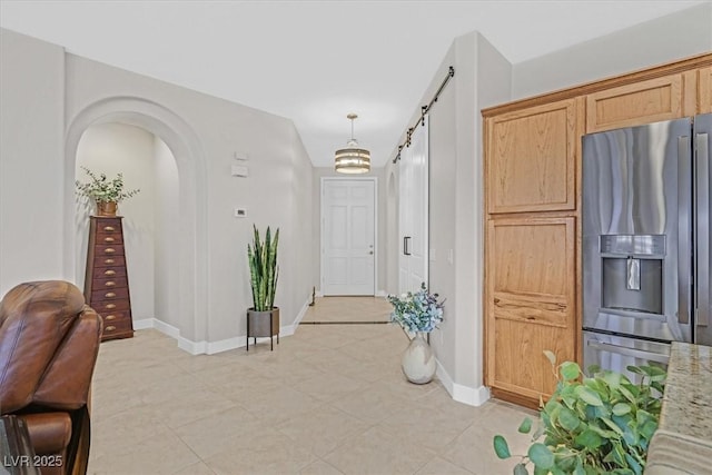 interior space with light tile patterned flooring