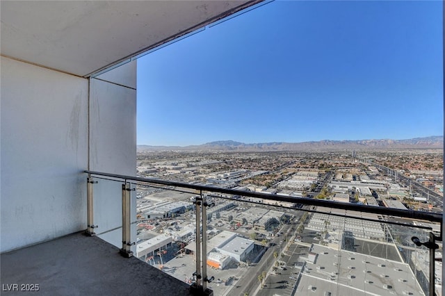 balcony with a mountain view