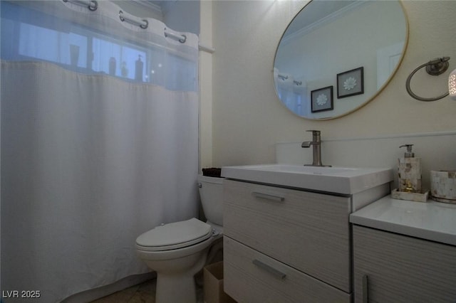 bathroom with toilet and vanity