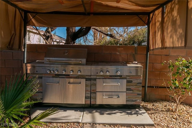 view of patio with grilling area and area for grilling