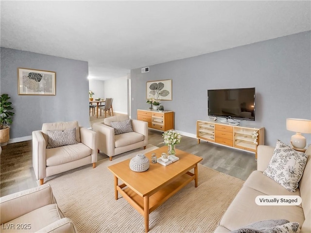 living room featuring hardwood / wood-style floors