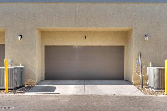 garage featuring central AC unit