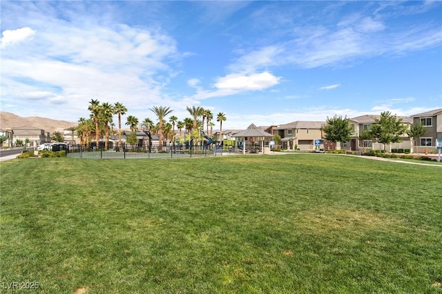 view of yard featuring a gazebo