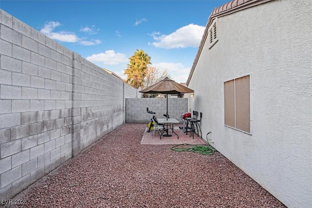 view of yard featuring a patio area