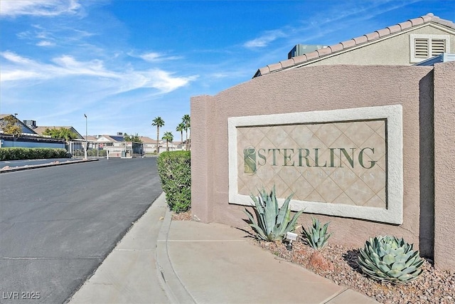 view of community sign