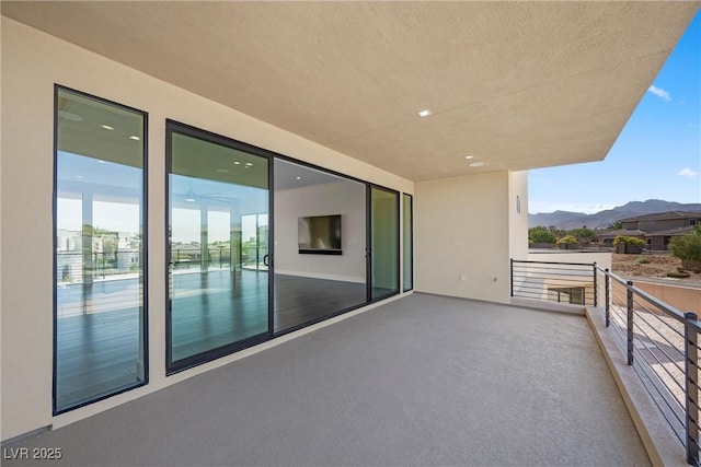 balcony with a mountain view