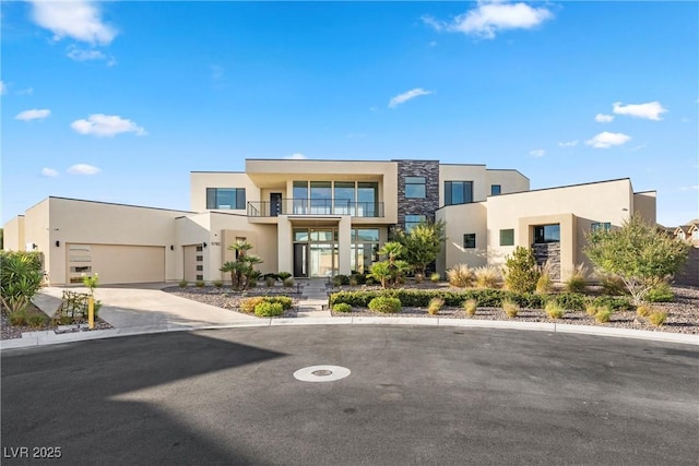 contemporary home featuring a garage