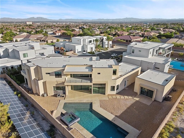 bird's eye view with a mountain view