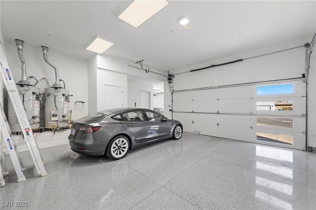 garage with gas water heater