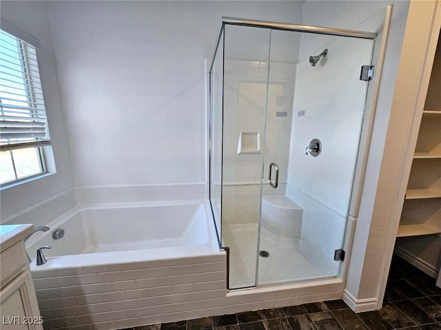 846 Star Estates Ave, North Las Vegas, NV 89086 - full bath featuring a stall shower, a bath, and vanity