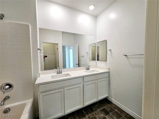 846 Star Estates Ave, North Las Vegas, NV 89086 - full bath featuring shower / tub combination, double vanity, and baseboards