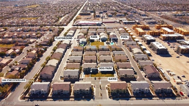846 Star Estates Ave, North Las Vegas, NV 89086 - aerial view of property and surrounding area featuring nearby suburban area