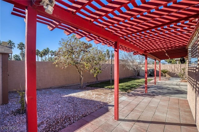 view of patio / terrace featuring a pergola