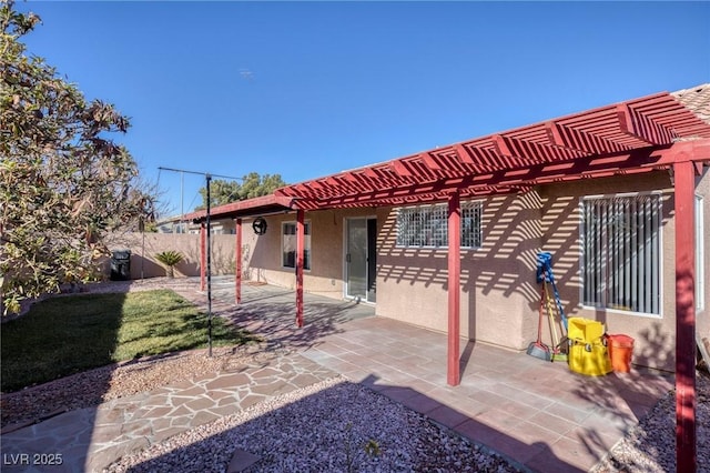 view of patio featuring a pergola