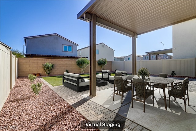 view of patio with outdoor lounge area