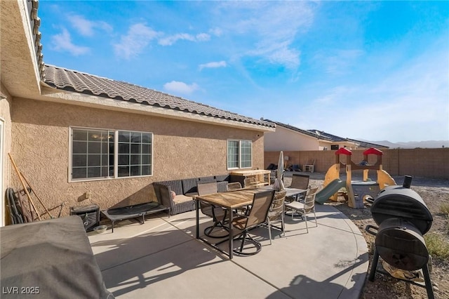 view of patio / terrace with a playground