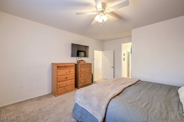 bedroom with carpet and ceiling fan