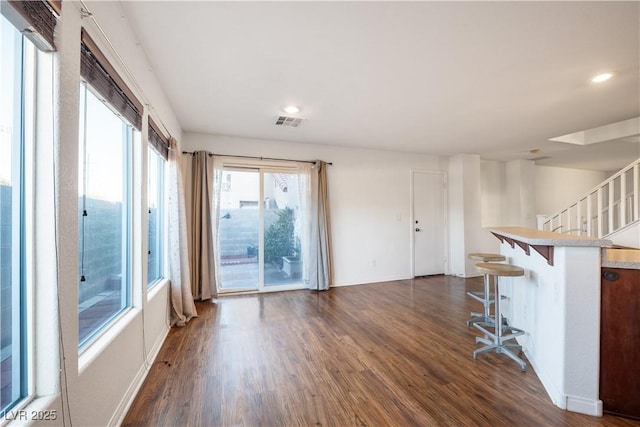 interior space featuring dark hardwood / wood-style floors