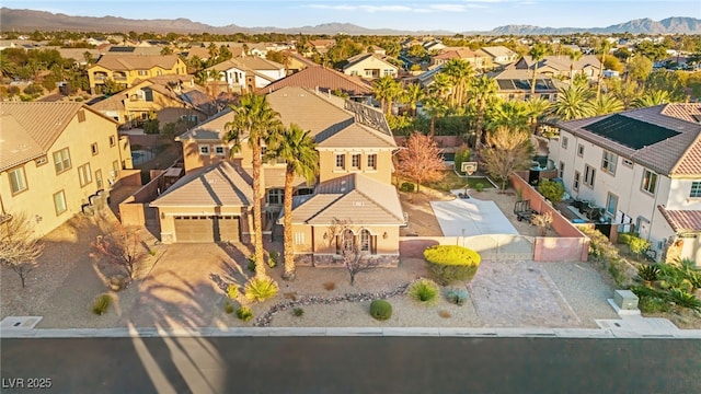 bird's eye view with a mountain view