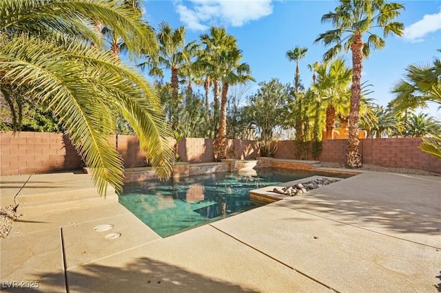 view of pool featuring a patio