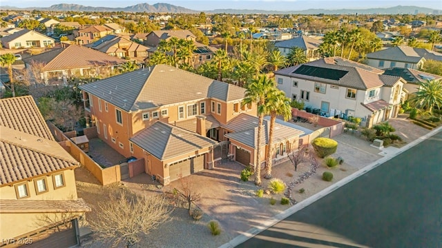 aerial view with a mountain view