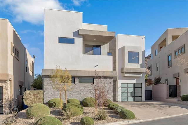 modern home featuring a garage