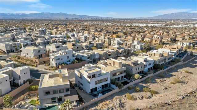 aerial view with a mountain view