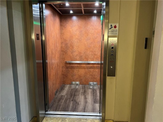 interior details with elevator