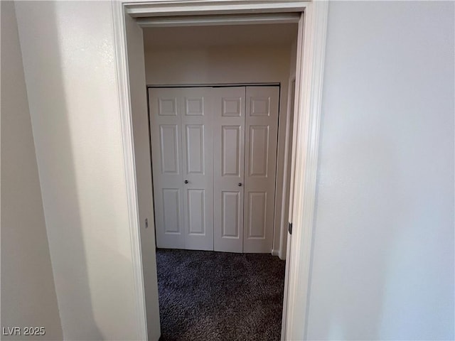 hallway featuring carpet flooring