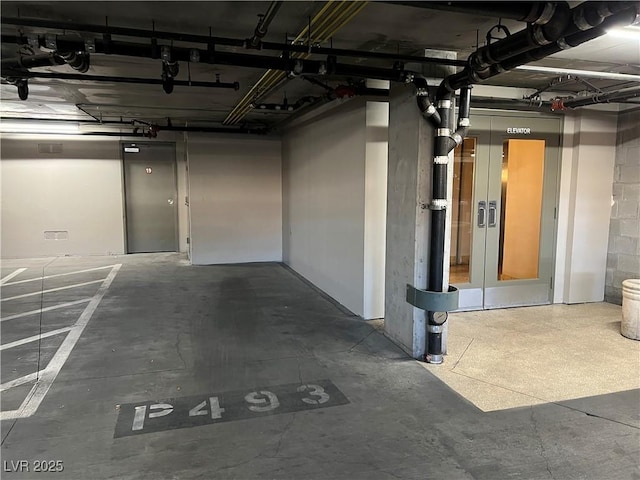 garage featuring french doors