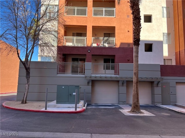 view of property featuring a garage