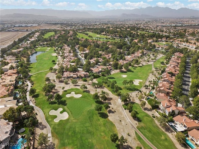 aerial view with a water and mountain view