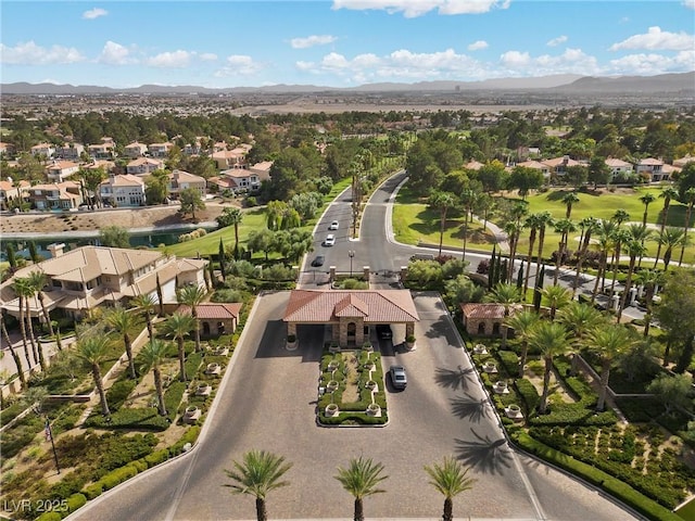 bird's eye view featuring a mountain view