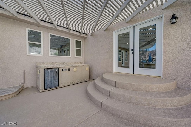 view of patio with a pergola