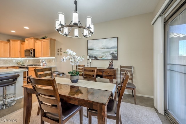 dining room featuring an inviting chandelier