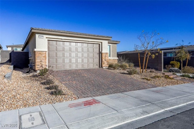 view of front facade with a garage