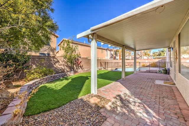 view of patio featuring a fenced backyard