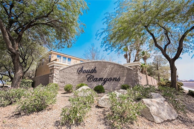 view of community sign