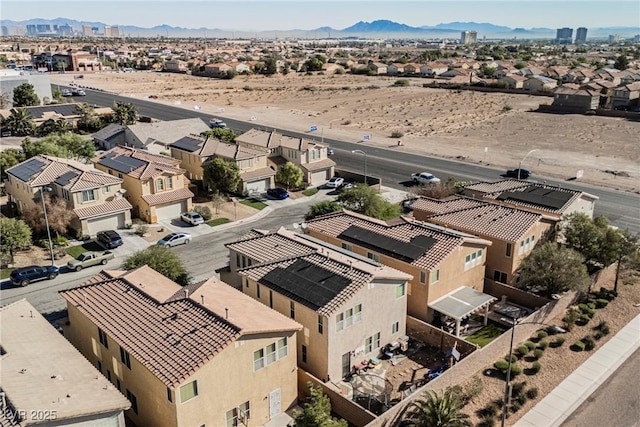 drone / aerial view with a mountain view