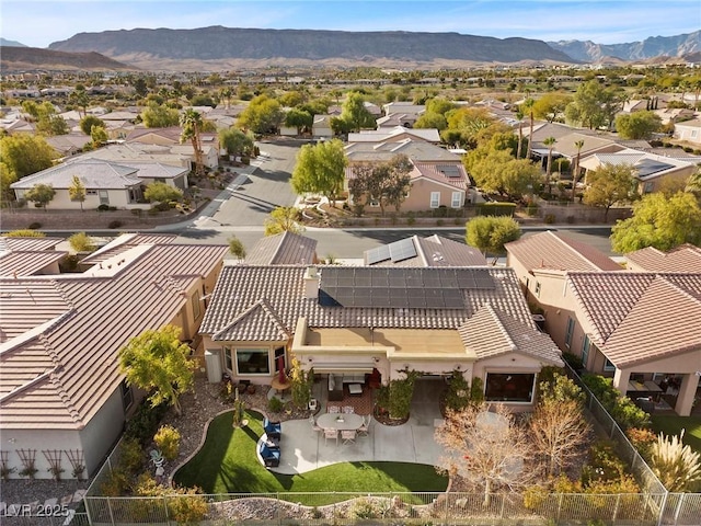 bird's eye view featuring a mountain view